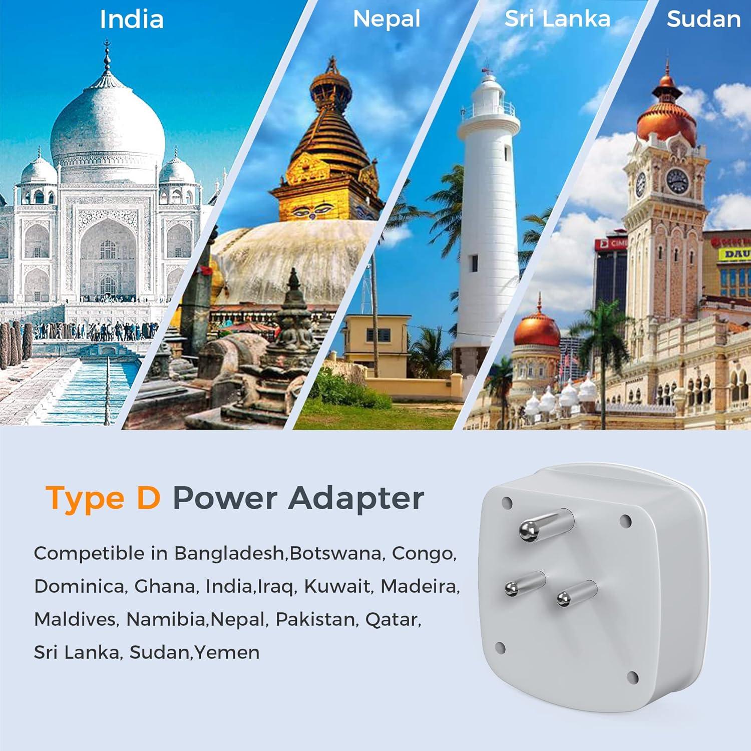 imageEuropean Travel Plug Adapter TESSAN Type C Adaptor with 2 Electrical Outlets 2 USB Ports 1 USB C EU Power Adapter for US to Europe International Iceland Spain Italy France Germany GreecegreyType D