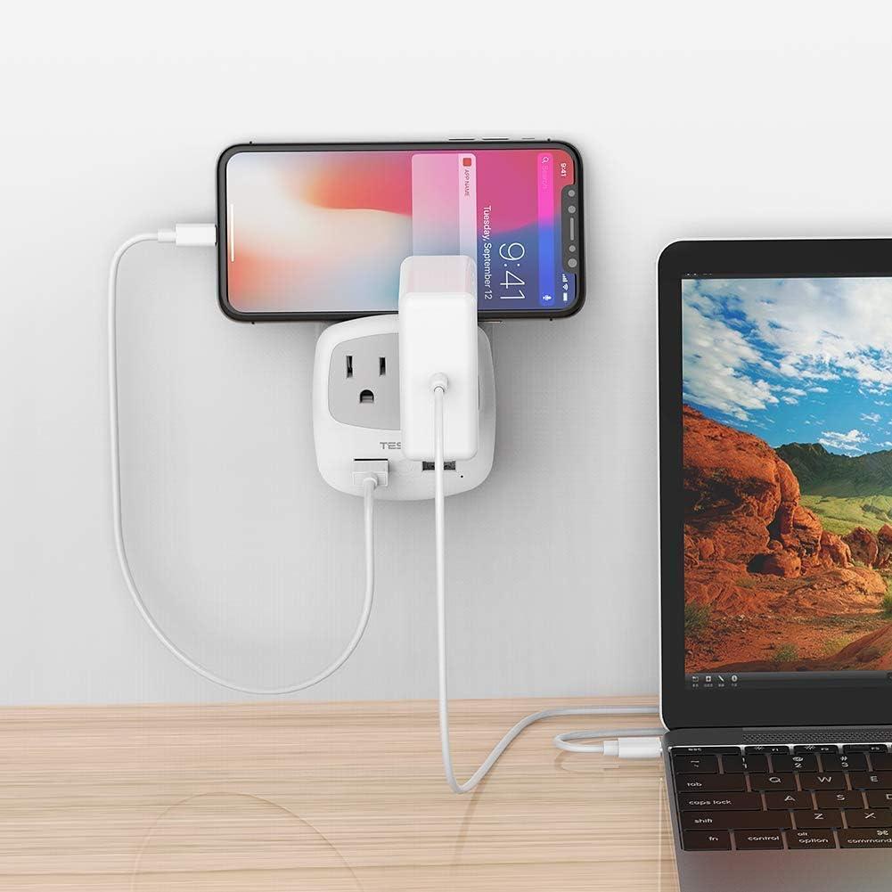 imageEuropean Travel Plug Adapter TESSAN Type C Adaptor with 2 Electrical Outlets 2 USB Ports 1 USB C EU Power Adapter for US to Europe International Iceland Spain Italy France Germany GreeceGreyType G2 Pack