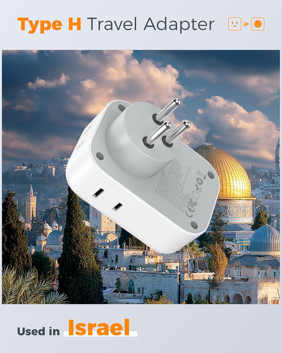 imageSwitzerland Power Adapter 2 Pack TESSAN Type J Adaptor with 4 Outlets 3 USB Charging Ports1 USB C Swiss Travel Plug for US to Switzerland Liechtenstein RwandaType HIsrael