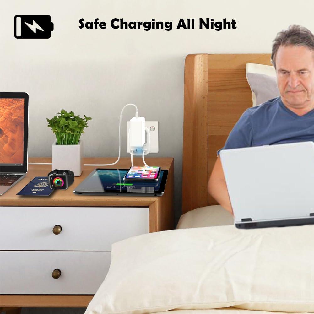 imageTESSAN European Travel Plug Adapter Europe Power Adaptor with 2 USB Ports International Type C Outlet Charger for US to Most of EU Iceland Spain Italy France Germanywhitegrey