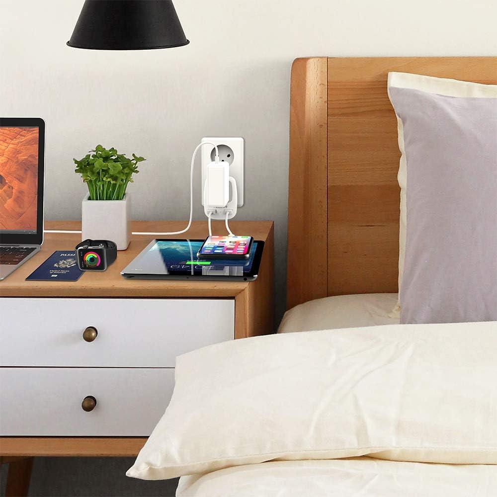 imageTESSAN European Travel Plug Adapter Europe Power Adaptor with 2 USB Ports International Type C Outlet Charger for US to Most of EU Iceland Spain Italy France GermanygraywhiteType H