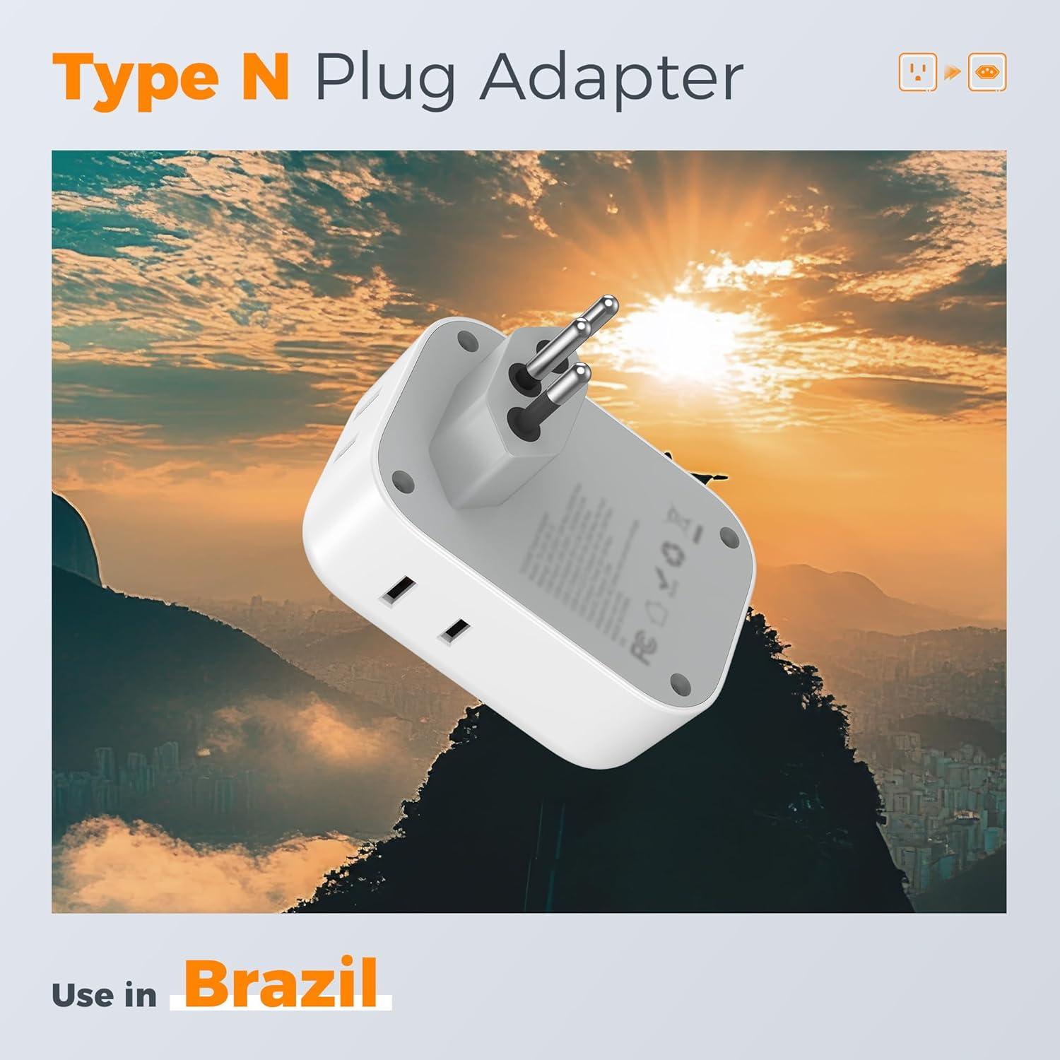imageTESSAN European Travel Plug Adapter Type C Power Adaptor with 4 AC Outlets 3 USB Ports 2 USB C Europe Outlet Adapter for USA to EU Euro International Italy Iceland Spain France Greece GermanywhitegrayType N