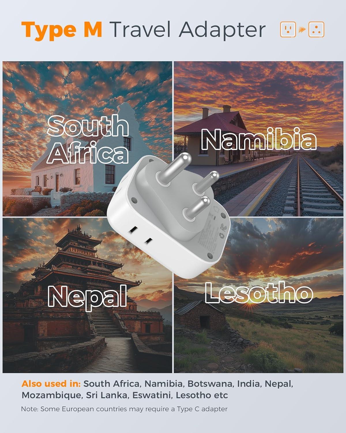 imageTESSAN European Travel Plug Adapter Type C Power Adaptor with 4 AC Outlets 3 USB Ports 2 USB C Europe Outlet Adapter for USA to EU Euro International Italy Iceland Spain France Greece GermanygreyType M
