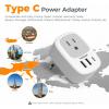 image2 Pack European Travel Plug Adapter TESSAN US to Europe Plug Adapter with 3 USB Ports 1 USB C Type C Power Outlet for EU International Italy Iceland Spain France Germanywhite grey  Type C