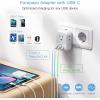 image2 Pack European Travel Plug Adapter USB C TESSAN US to Europe Plug Adapter with 4 Outlets 3 USB Charger 1 USB C Port with Portable Phone Charger with Built in Cables 10000mAh Power Bank