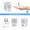 image2 Pack European Travel Plug Adapter USB C TESSAN US to Europe Plug Adapter with 4 Outlets 3 USB Charger 1 USB C Port with Portable Phone Charger with Built in Cables 10000mAh Power Bank