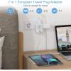 image2 Pack European Travel Plug Adapter USB C TESSAN US to Europe and Germany Plug Adapter with 4 Outlets 3 USB Charger 1 USB C Port