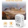 image2 Pack Multi Plug Outlet Extender with USB TESSAN Electrical 4 Box Splitter 3 USB Wall Charger Multiple Charging Station for Cruise Travel Office Dorm Essentials