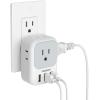 image20W PD Multi Plug Adapter TESSAN 3 USB Wall Charger Multiports 1 USB C Fast Charger Cube Charging Station for Cruise Home Office Dorm EssentialsGrey