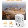image20W PD Multi Plug Adapter TESSAN 3 USB Wall Charger Multiports 1 USB C Fast Charger Cube Charging Station for Cruise Home Office Dorm EssentialsGrey