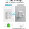 image20W PD Multi Plug Adapter TESSAN 3 USB Wall Charger Multiports 1 USB C Fast Charger Cube Charging Station for Cruise Home Office Dorm EssentialsGrey