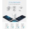image20W PD Multi Plug Adapter TESSAN 3 USB Wall Charger Multiports 1 USB C Fast Charger Cube Charging Station for Cruise Home Office Dorm EssentialsGrey