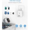 image20W PD Multi Plug Adapter TESSAN 3 USB Wall Charger Multiports 1 USB C Fast Charger Cube Charging Station for Cruise Home Office Dorm EssentialsGrey White