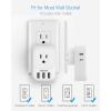 image20W PD Multi Plug Adapter TESSAN 3 USB Wall Charger Multiports 1 USB C Fast Charger Cube Charging Station for Cruise Home Office Dorm EssentialsWhite