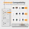 image220V to 110V Converter TESSAN Travel Voltage Converter with 4 USB Ports 1 USB C 3 AC Outlet and EU UK AU IT Universal Travel Adaptor Step Down Transformer Power Outlet Adapter Combo BlackWhite