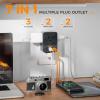 image30W Wall Charger TESSAN Fast Charging Multi Plug Adapter with 3 Outlet Extender Surge Protector Multiple Plug with 4 USB Block Power Delivery 2 USB C Ports for Home Office EssentialsBlack
