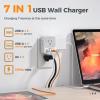 image30W Wall Charger TESSAN Fast Charging Multi Plug Adapter with 3 Outlet Extender Surge Protector Multiple Plug with 4 USB Block Power Delivery 2 USB C Ports for Home Office EssentialsGrey