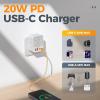 image30W Wall Charger TESSAN Fast Charging Multi Plug Adapter with 3 Outlet Extender Surge Protector Multiple Plug with 4 USB Block Power Delivery 2 USB C Ports for Home Office EssentialsGrey