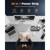 image4000J Surge Protector Power Strip TESSAN 22 Outlets Heavy Duty Extension Cord with 4 USB Ports 2 USB C 1875W 15A Flat Plug Charging Station for Home Office Gaming Room PC Dorm BlackBlack