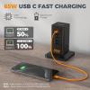 imageCharging Station 30W TESSAN 9in1 Charger Blocks for iPhone 16151413 Tablets Earphone with Surge Protector 5ft Flat Extension Cord with 4 USB A and 2 USB C for Home Office Dorm BlackBlack