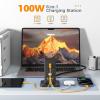 imageCharging Station 30W TESSAN 9in1 Charger Blocks for iPhone 16151413 Tablets Earphone with Surge Protector 5ft Flat Extension Cord with 4 USB A and 2 USB C for Home Office Dorm BlackBlack
