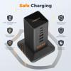imageCharging Station 30W TESSAN 9in1 Charger Blocks for iPhone 16151413 Tablets Earphone with Surge Protector 5ft Flat Extension Cord with 4 USB A and 2 USB C for Home Office Dorm BlackBlack