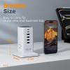 imageCharging Station PD 100W TESSAN 9in1 USB C Power Strip for iPhone 1615 MacBook Tablet Desktop Phone Fast Charger with 3 AC 3 USBA Ports Home Drom Office Accessories White5 Feet65W with AC
