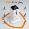 imageCharging Station PD 100W TESSAN 9in1 USB C Power Strip for iPhone 1615 MacBook Tablet Desktop Phone Fast Charger with 3 AC 3 USBA Ports Home Drom Office Accessories White5 Feet65W with AC