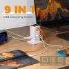 imageCharging Station PD 100W TESSAN 9in1 USB C Power Strip for iPhone 1615 MacBook Tablet Desktop Phone Fast Charger with 3 AC 3 USBA Ports Home Drom Office Accessories White5 Feet65W with AC