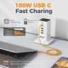 imageCharging Station PD 100W TESSAN 9in1 USB C Power Strip for iPhone 1615 MacBook Tablet Desktop Phone Fast Charger with 3 AC 3 USBA Ports Home Drom Office Accessories White5 Feet100W with AC