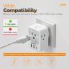 imageEuropean Travel Plug Adapter 2 Packs TESSAN Europe International Power Adaptor with 4 Outlets 3 USB Charging Ports 1 USB C Type C Plug for Germany Iceland Spain Italy FranceGrey white Type M