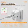 imageEuropean Travel Plug Adapter 2 Packs TESSAN Europe International Power Adaptor with 4 Outlets 3 USB Charging Ports 1 USB C Type C Plug for Germany Iceland Spain Italy FranceGrey white Type D