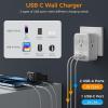 imageEuropean Travel Plug Adapter 2 Packs TESSAN Europe International Power Adaptor with 4 Outlets 3 USB Charging Ports 1 USB C Type C Plug for Germany Iceland Spain Italy FranceGray whiteType E F