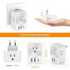 imageEuropean Travel Plug Adapter 2 Packs TESSAN Europe International Power Adaptor with 4 Outlets 3 USB Charging Ports 1 USB C Type C Plug for Germany Iceland Spain Italy Francewhite gray Type C