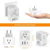 imageEuropean Travel Plug Adapter 2 Packs TESSAN Europe International Power Adaptor with 4 Outlets 3 USB Charging Ports 1 USB C Type C Plug for Germany Iceland Spain Italy FranceGray whiteType E F