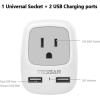 imageEuropean Travel Plug Adapter 3 Pack TESSAN International Power Adaptor 2 USB Type C Outlet Charger USA to Most of Europe EU Spain Iceland Italy Germany France IsraelgreyType G