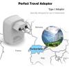 imageEuropean Travel Plug Adapter 3 Pack TESSAN International Power Adaptor 2 USB Type C Outlet Charger USA to Most of Europe EU Spain Iceland Italy Germany France IsraelGreyWhiteType J