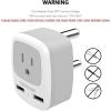 imageEuropean Travel Plug Adapter 3 Pack TESSAN International Power Adaptor 2 USB Type C Outlet Charger USA to Most of Europe EU Spain Iceland Italy Germany France IsraelWhiteGreyType M