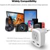 imageEuropean Travel Plug Adapter 3 Pack TESSAN International Power Adaptor 2 USB Type C Outlet Charger USA to Most of Europe EU Spain Iceland Italy Germany France IsraelGreyWhiteType J