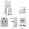 imageEuropean Travel Plug Adapter 3 Pack TESSAN International Power Adaptor 2 USB Type C Outlet Charger USA to Most of Europe EU Spain Iceland Italy Germany France IsraelgreyType G