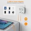 imageEuropean Travel Plug Adapter TESSAN Type C Adaptor with 2 Electrical Outlets 2 USB Ports 1 USB C EU Power Adapter for US to Europe International Iceland Spain Italy France Germany GreeceGreywhiteType N
