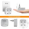 imageEuropean Travel Plug Adapter TESSAN Type C Adaptor with 2 Electrical Outlets 2 USB Ports 1 USB C EU Power Adapter for US to Europe International Iceland Spain Italy France Germany GreecegreyType L