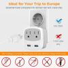 imageEuropean Travel Plug Adapter TESSAN Type C Adaptor with 2 Electrical Outlets 2 USB Ports 1 USB C EU Power Adapter for US to Europe International Iceland Spain Italy France Germany GreeceGreyType C2 Pack