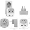 imageEuropean Travel Plug Adapter TESSAN Type C Adaptor with 2 Electrical Outlets 2 USB Ports 1 USB C EU Power Adapter for US to Europe International Iceland Spain Italy France Germany GreeceGreyType EF2 Pack