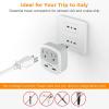 imageEuropean Travel Plug Adapter TESSAN Type C Adaptor with 2 Electrical Outlets 2 USB Ports 1 USB C EU Power Adapter for US to Europe International Iceland Spain Italy France Germany GreecegreyType L