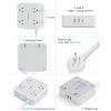 imageFlat Extension Cord Flat Plug Power Strip Multiple AC Outlets 3 USB Charger1 USB C Port 5 Ft Office Supplies Dorm Room Essentials Grey