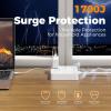 imageFlat Plug Extension Cord 15 Ft TESSAN Surge Protector Power Strip with 6 Outlets and 3 USB 1 USB C Ports 1700J Protection Desktop Black Long Power Cord for Indoor Home Office School Dorm RoomWhite
