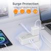 imageFlat Plug Extension Cord 25 ft TESSAN Surge Protector Power Strip with 4 AC Outlets 1 USB C and 2 USB A Ports 900 Joules Protection Multiple Wall Outlet Extender for Home Office Dorm EssentialsGray