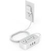 imageFlat Plug Power Strip Bundle TESSAN 5 ft Ultra Thin Extension Cord with USB Wall Charger Slim Desk Charging Station Compact for Travel Cruise Ship and Dorm Room Essentials