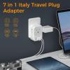 imageItaly Travel Plug Adapter 2 Pack TESSAN Italy Power Adapter with 4 AC 3 USB Charger 1 USB C Port 220V to 110V Voltage Converter Step Down Transformer for UK EU AUS for Hair Dryer Curling Iron
